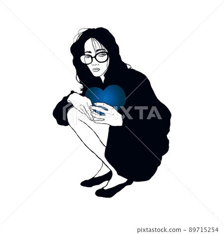 擁抱 heart_blue 的女人 擁抱 heart_blue 的女人 89715254