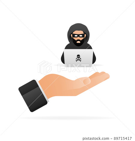 Hacked, great design for any purposes. Internet technology. Cyber crime, hacker attack. Phishing scam. 89715417