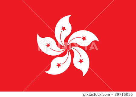 Flag of Hong Kong. Vector drawing icon Flag of Hong Kong. Vector drawing icon 89716036