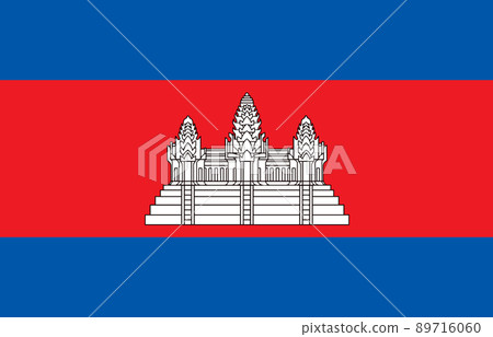 Flag of Cambodia. Vector drawing icon 89716060