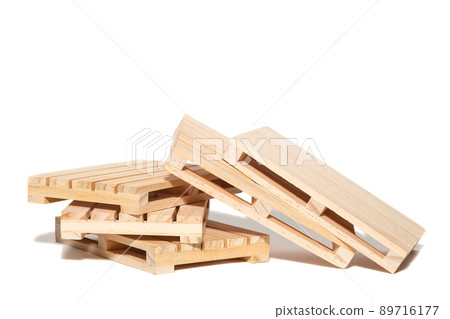 empty wooden pallet isolated on white background. 89716177