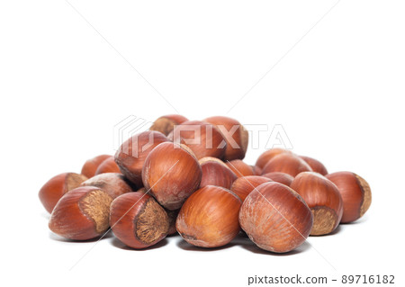 Fresh hazelnut isolated on white background. Fresh hazelnut isolated on white background. 89716182