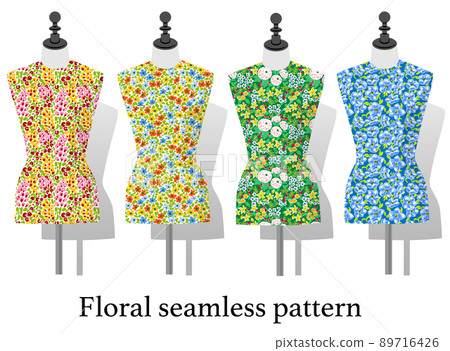 Seamless flower pattern set Seamless flower pattern set 89716426