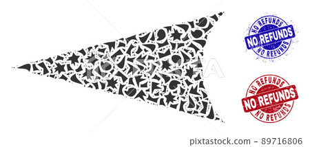 Arrowhead Left Mosaic of Shatters with No Refunds Distress Seal Stamps 89716806