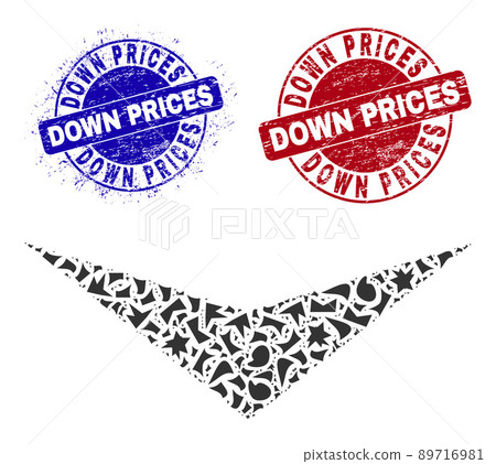 Arrowhead Down Mosaic of Shatters with Down Prices Distress Seal Stamps 89716981