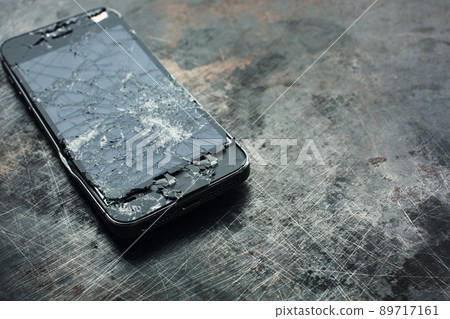 Smart phone with broken screen. Smart phone with broken screen. 89717161