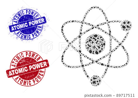 Atomic Mosaic of Fragments with Atomic Power Grunge Seals Atomic Mosaic of Fragments with Atomic Power Grunge Seals 89717511
