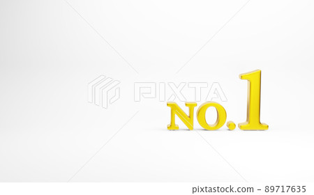 A three-dimensional image of golden NO.1 characters on a white background A three-dimensional image of golden NO.1 characters on a white background 89717635