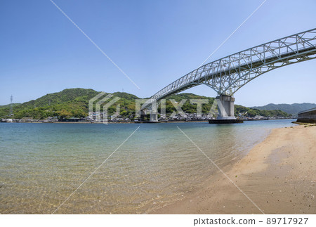 Panorama photo of Hayase Bridge connecting Kure City and Etajima City Panorama photo of Hayase Bridge connecting Kure City and Etajima City 89717927