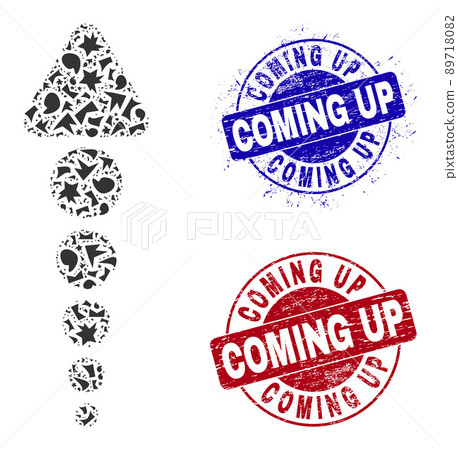 Arrow Up Mosaic of Shards with Coming Up Textured Seals 89718082