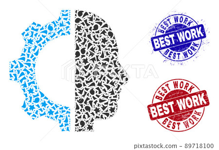 Cyborg Gear Mosaic of Fractions with Best Work... - Stock Illustration ...