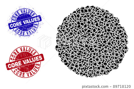 Core Mosaic of Shards with Core Values Distress Seals Core Mosaic of Shards with Core Values Distress Seals 89718120