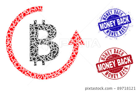 Bitcoin Refund Mosaic of Shatters with Money Back Scratched Seals Bitcoin Refund Mosaic of Shatters with Money Back Scratched Seals 89718121