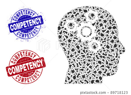 Brain Mechanics Mosaic of Fractions with Competency Textured Rubber Imprints 89718123