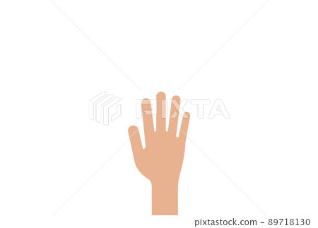 用線條畫出的簡單人的一隻手-舉手/伸出手/候選圖像材料 89718130