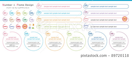 Set of numbers and frame design Set of numbers and frame design 89720118