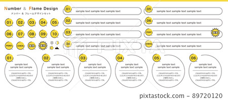 Set of numbers and frame design 89720120