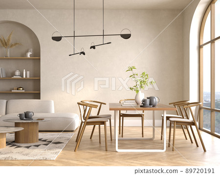 Modern style conceptual interior room 3d illustration Modern style conceptual interior room 3d illustration 89720191