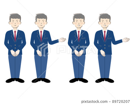 男士西裝，全身指導，海軍 89720207