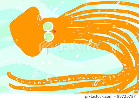 魷魚熱魷魚?夏季問候明信片尺寸 魷魚熱魷魚?夏季問候明信片尺寸 89720787