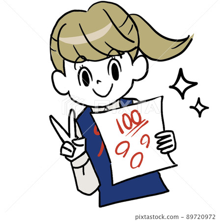 Studying with a junior high school girl in a ponytail 89720972