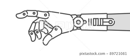 Robot fingertips. Image of artificial intelligence and AI. 89721081