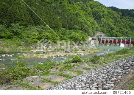State of Shogawa-Goguchi Dam and Shogawa in May State of Shogawa-Goguchi Dam and Shogawa in May 89721466