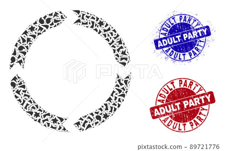 Rotation Mosaic of Fractions with Adult Party Textured Seal Stamps Rotation Mosaic of Fractions with Adult Party Textured Seal Stamps 89721776