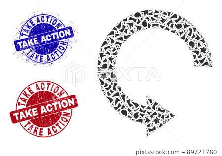 Rotate Right Mosaic of Shards with Take Action Textured Seals 89721780
