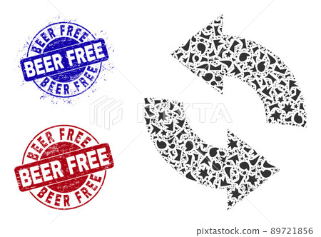 Refresh Mosaic of Shatters with Beer Free Grunge Stamps 89721856