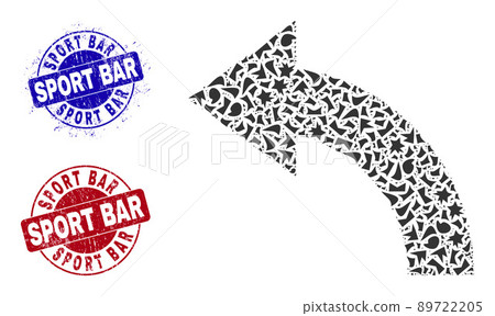 Rotate Left Mosaic of Fractions with Sport Bar Grunge Seal Stamps Rotate Left Mosaic of Fractions with Sport Bar Grunge Seal Stamps 89722205
