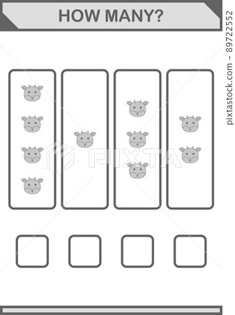 How Many Deer face. Worksheet for kids How Many Deer face. Worksheet for kids 89722552