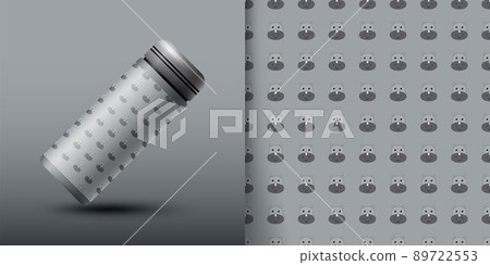 Rhinoceros seamless pattern with bottle Rhinoceros seamless pattern with bottle 89722553