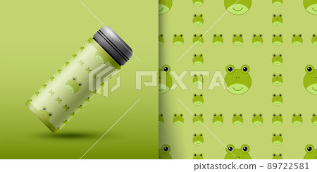Frog seamless pattern with bottle Frog seamless pattern with bottle 89722581
