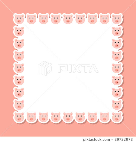Pig with square frame for banner, poster, and greeting card Pig with square frame for banner, poster, and greeting card 89722978