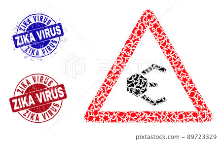 Nanobot Warning Mosaic of Shards with Zika Virus Grunge Rubber Imprints Nanobot Warning Mosaic of Shards with Zika Virus Grunge Rubber Imprints 89723329