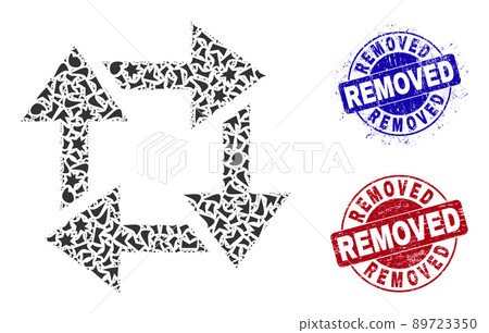 Recycle Mosaic of Fragments with Removed Scratched Seal Stamps Recycle Mosaic of Fragments with Removed Scratched Seal Stamps 89723350