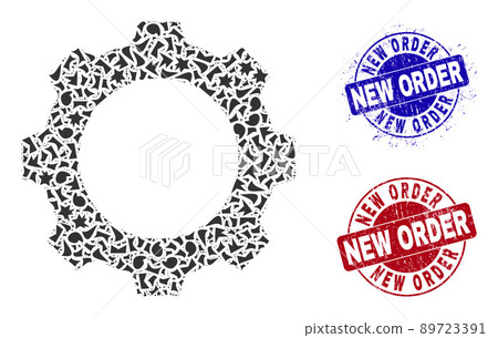 Gear Mosaic of Spalls with New Order Textured Seals 89723391