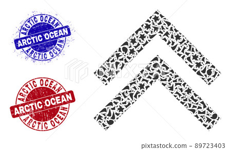 Shift Up Mosaic of Shards with Arctic Ocean Distress Seal Stamps 89723403