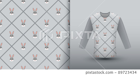 Rabbit seamless pattern with shirt Rabbit seamless pattern with shirt 89723434
