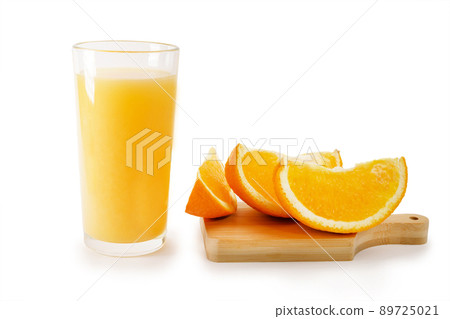 Glass of Orange juice with orange and slices fruits isolated on white background Glass of Orange juice with orange and slices fruits isolated on white background 89725021