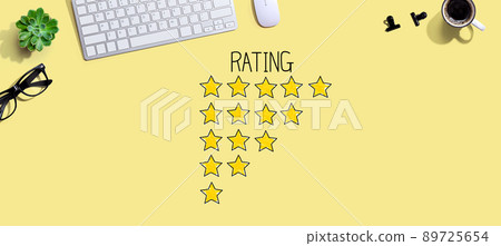Rating theme with a computer keyboard 89725654