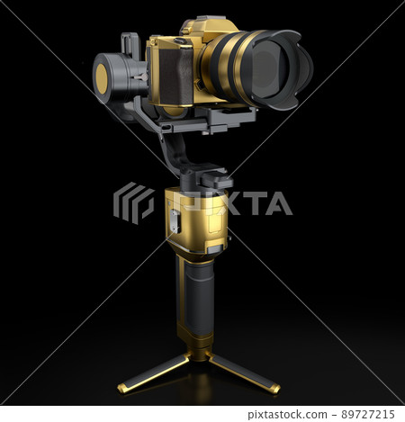 3-axis gimbal stabilization system with nonexistent mirrorless camera isolated 3-axis gimbal stabilization system with nonexistent mirrorless camera isolated 89727215
