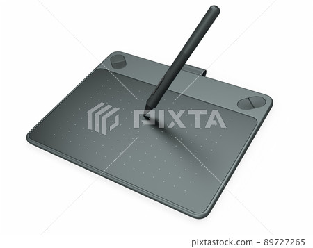 Graphic tablet and pen for illustrators, designers and photographers on white Graphic tablet and pen for illustrators, designers and photographers on white 89727265
