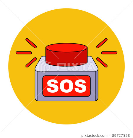 finger presses on the sos button. fire alarm. 89727538