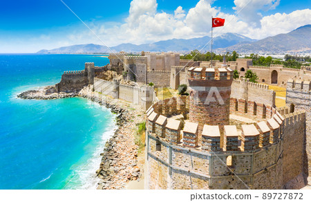 Panoramic view of the Mamure Castle in Anamur Town, Turkey 89727872