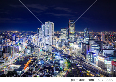 Night view of Nagoya Station from the Global Gate of Nagoya City 89729009