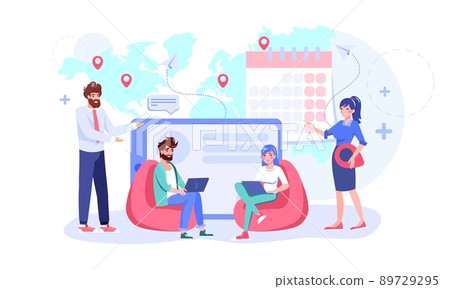 Business people using gadget for work flat vector 89729295