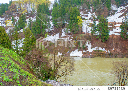 千曲川道路驛站榮、殘雪、早春風光 89731289
