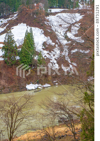 千曲川道路驛站榮、殘雪、早春風光 89731291